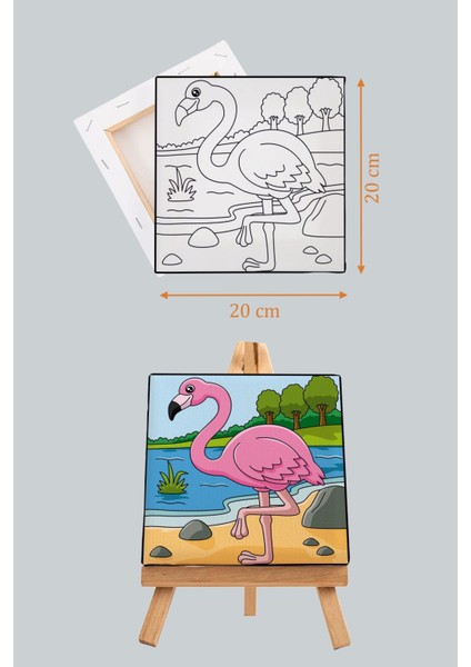 Sevimli Pembe Flamingo, Çocuk Eğitici Tuval Boyama Hobi SETI-9120 fırsatları
