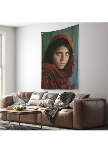 Afgan Kızı Ünlü Fotoğrafçı Steve Mccurry National Geographic Duvar Örtüsü - HALISI-5217