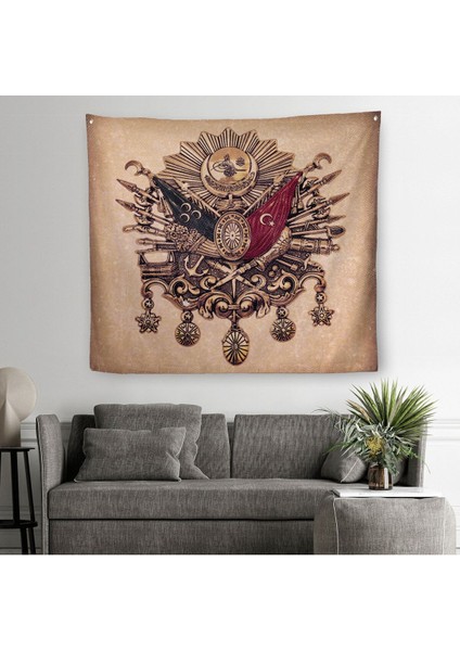 Osmanlı Tuğrası Dekoratif Kanvas Duvar ÖRTÜSÜ-HALISI-5804