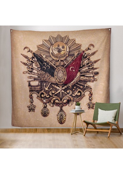 Osmanlı Tuğrası Dekoratif Kanvas Duvar ÖRTÜSÜ-HALISI-5804