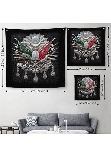 Osmanlı Tuğrası Dekoratif Kanvas Duvar ÖRTÜSÜ-HALISI-5803 modelleri