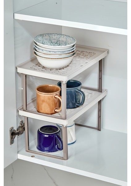 Raf Yükseltici- Dolap Içi Düzenleyici Krem 2 Adet indirimleri