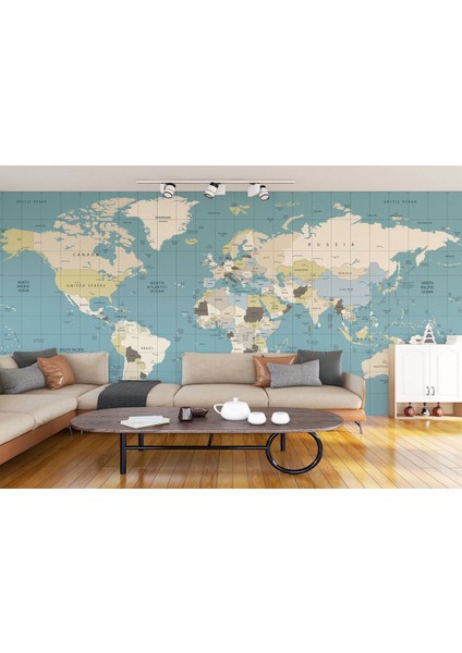 Hg Ingilizce Dünya Haritası Duvar KAĞIDI-1070 fırsatları