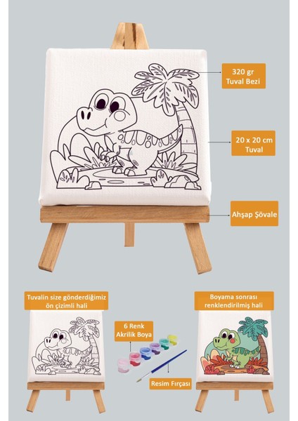 Sevimli Denizkızı ve Pembe Yunus, Çocuk Eğitici Tuval Boyama SETI-9186