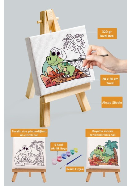 Sevimli Denizkızı ve Pembe Yunus, Çocuk Eğitici Tuval Boyama SETI-9186 fiyatları