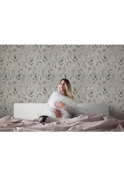 Alndrs Collection V2 Çiçek ve Yaprak Desenli Iskandinav Tarzı Duvar KAĞIDI-5555 fırsatları