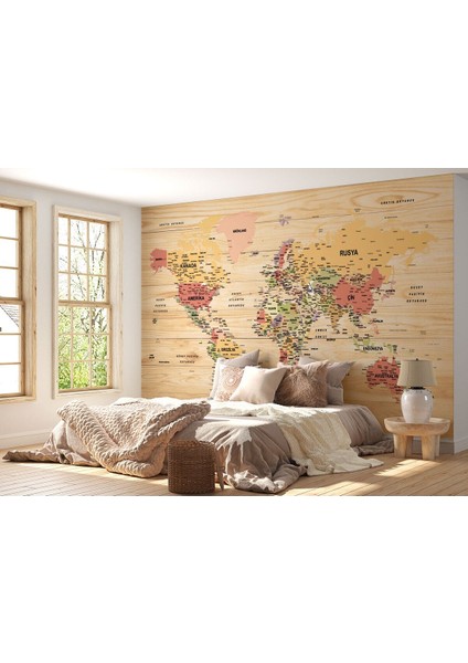 Yb Türkçe Dünya Haritası Duvar Kağıdı Detaylı Ülke ve BAŞKENTLI-2981 fırsatları