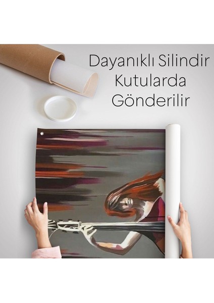 Çello Çalan Kadın Duvar Örtüsü - HALISI-6167 indirimleri