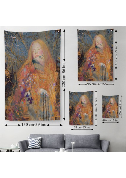 Sarışın Güzel Kadın Duvar Örtüsü - HALISI-6100 modelleri