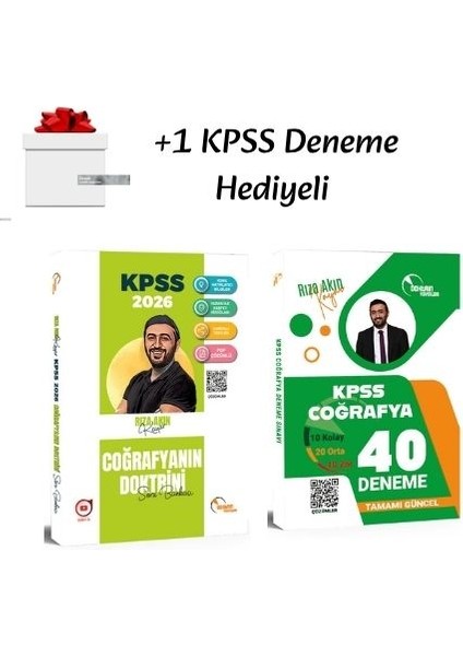 2026 Kpss Coğrafya Soru Bankası ve 40 Deneme (2 Kitap) + 1 Kpss Deneme Hediyeli