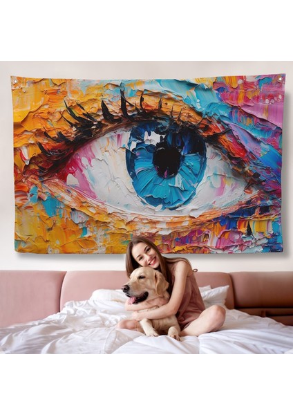 Gözün Renkli Soyut Duvar ÖRTÜSÜ-7240