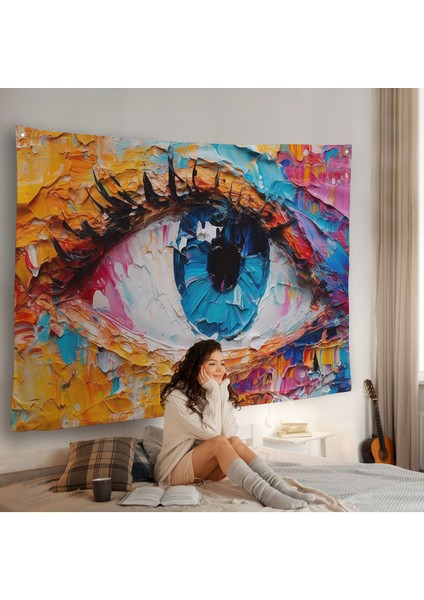 Gözün Renkli Soyut Duvar ÖRTÜSÜ-7240 fiyatları