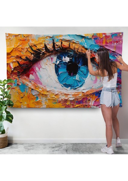 Gözün Renkli Soyut Duvar ÖRTÜSÜ-7240 modelleri