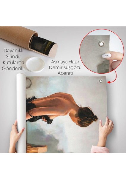 Siyah Elbiseli Kadın Duvar ÖRTÜSÜ-7961 indirimleri