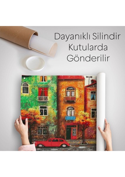 Renkli Hollanda Evleri Kanvas Duvar ÖRTÜSÜ-HALISI-5865 indirimleri