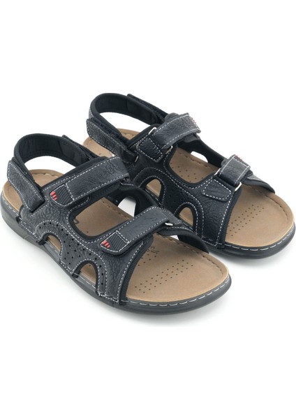 Yazlık Erkek Üstten ve Bilekten Cırt Cırtlı Ayarlanabilir Suni Deri Rahat Taban Günlük Sandalet modelleri