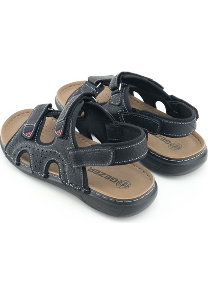 Yazlık Erkek Üstten ve Bilekten Cırt Cırtlı Ayarlanabilir Suni Deri Rahat Taban Günlük Sandalet fırsatları