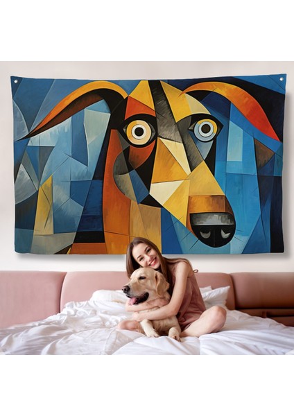 Pablo Picasso Tarzında Soyut Köpek Duvar ÖRTÜSÜ-7212