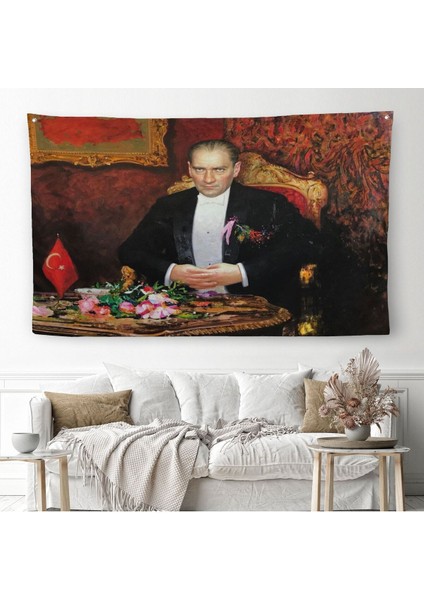 Keskin Bakışlı Atatürk Duvar ÖRTÜSÜ-HALISI-6553