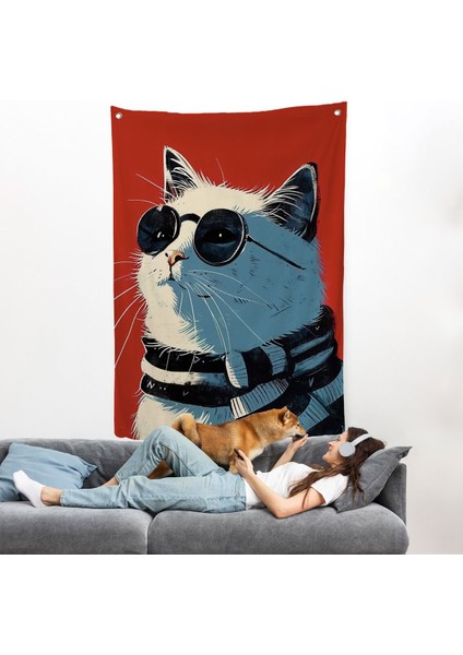 Cool Kedi Duvar ÖRTÜSÜ-7643