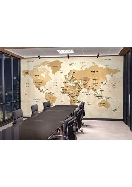 Dünya Haritası Duvar Kağıdı Ülke ve Başkentli İNGILIZCE-2765