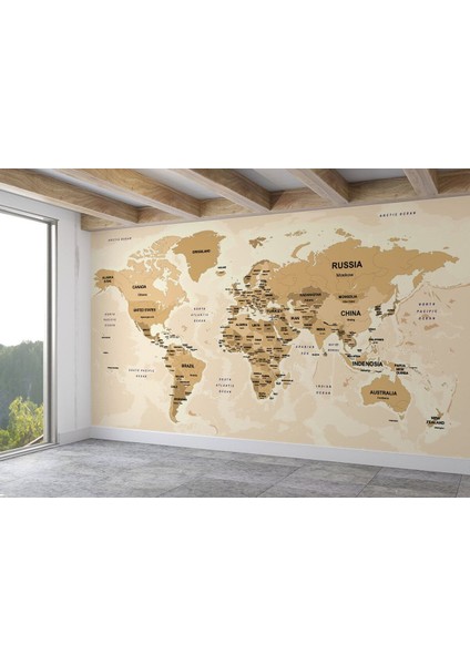 Dünya Haritası Duvar Kağıdı Ülke ve Başkentli İNGILIZCE-2765 fiyatları