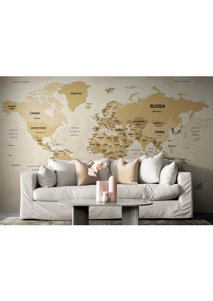 Dünya Haritası Duvar Kağıdı Ülke ve Başkentli İNGILIZCE-2765 fırsatları