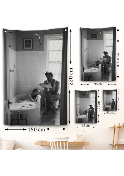 Küvetteki Kadına Kitap Okuyan Adam Duvar ÖRTÜSÜ-7815 fırsatları