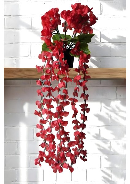 Saksıda Yapay Sarkan Bitki Ortanca 6 Dal 60 cm
