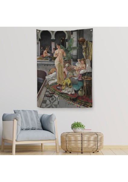 Osmanlı Kadınlar Hamamı Duvar Örtüsü-Halısı - HALISI-6054