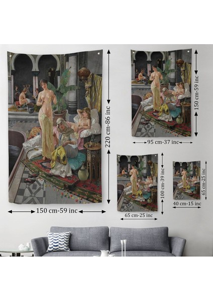 Osmanlı Kadınlar Hamamı Duvar Örtüsü-Halısı - HALISI-6054 modelleri