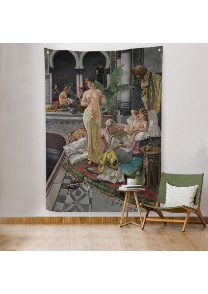 Osmanlı Kadınlar Hamamı Duvar Örtüsü-Halısı - HALISI-6054