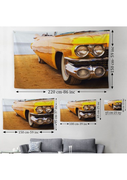 Sarı Klasik Araba Duvar ÖRTÜSÜ-HALISI-6612 modelleri