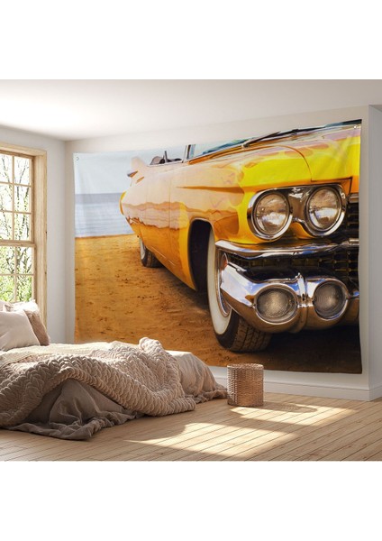 Sarı Klasik Araba Duvar ÖRTÜSÜ-HALISI-6612