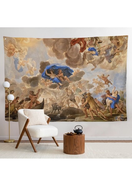 Floransa, Italya Palazzo Medici'nin Tavan Panoramik Görünüm Duvar ÖRTÜSÜ-7239