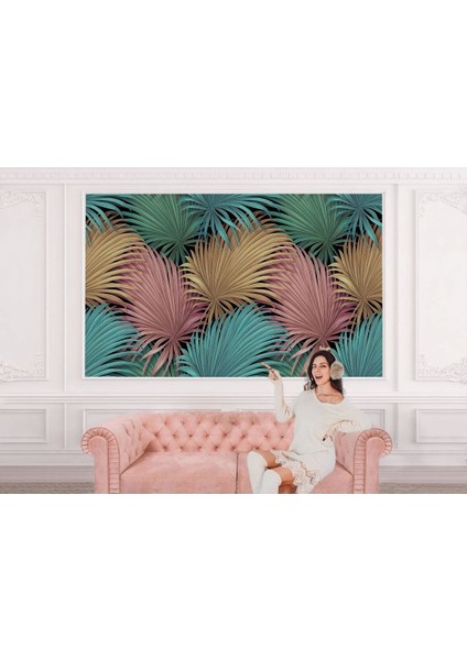 Alndrs Collection V2 Tropikal Renkli Yaprak Desenli Duvar KAĞIDI-5636