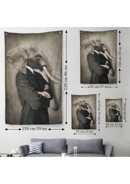 Fil Kafalı Insan Duvar Örtüsü - HALISI-4995 modelleri