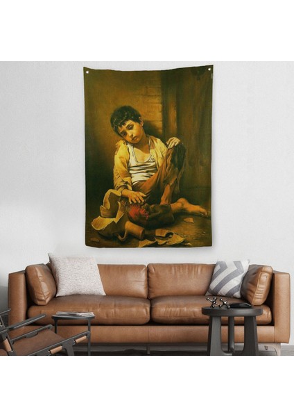 Iranlı Ressam Morteza Kartouzıan Garip Çocuk Eseri Duvar Örtüsü - HALISI-6088