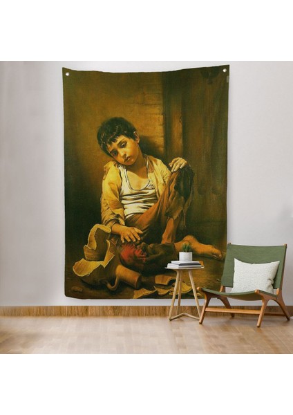 Iranlı Ressam Morteza Kartouzıan Garip Çocuk Eseri Duvar Örtüsü - HALISI-6088