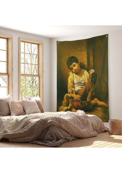 Iranlı Ressam Morteza Kartouzıan Garip Çocuk Eseri Duvar Örtüsü - HALISI-6088