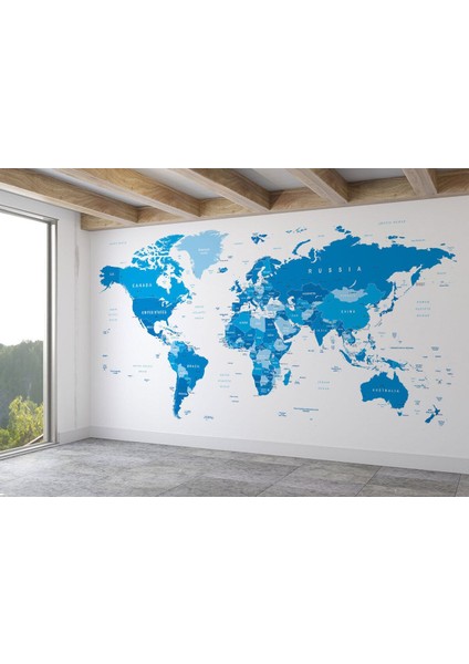 Alndrs Collection V2 Mavi Ingilizce Dünya Haritası Duvar Kağıdı -1051 fiyatları