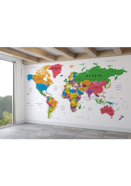 Emn SERI001 Dünya Haritası Duvar Kağıdı Ülke ve Başkentli Ingilizce Dünya HARITASI-1572 fiyatları