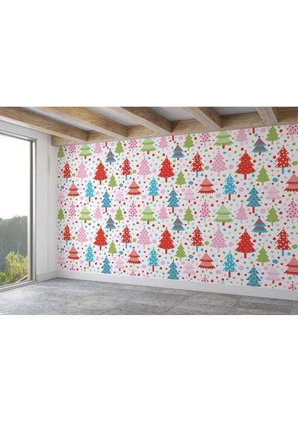 Hg Renkli Ağaçlar Desenli Duvar KAĞIDI-5719 fiyatları