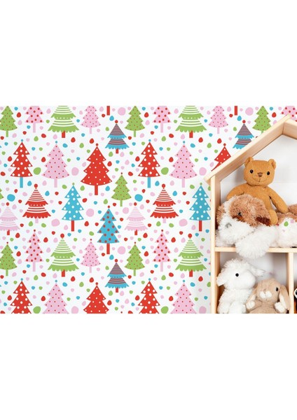 Hg Renkli Ağaçlar Desenli Duvar KAĞIDI-5719 fırsatları