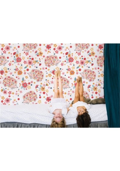 Sevimli Kirpi Desenli Duvar KAĞIDI-5720 fırsatları