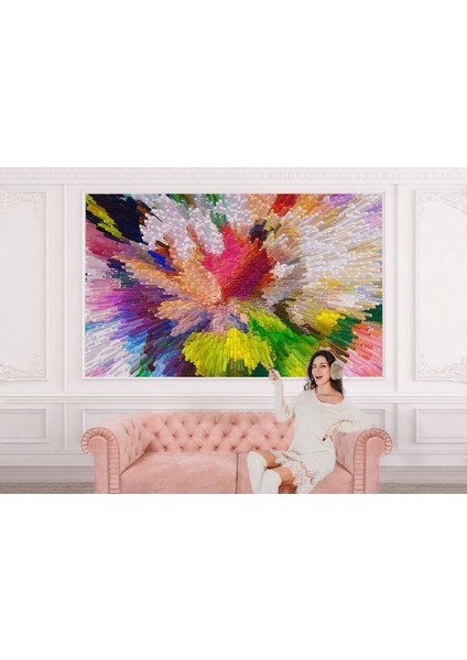 Myhome 01 Soyut Sanatsal Yağlıboya Görünüm Dekoratif Duvar KAĞIDI-3565