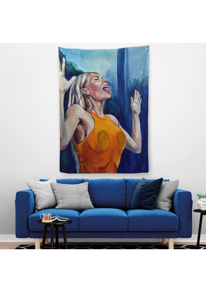 Camı Yalayan Kadın Duvar Örtüsü - HALISI-5130