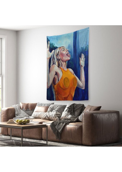 Camı Yalayan Kadın Duvar Örtüsü - HALISI-5130