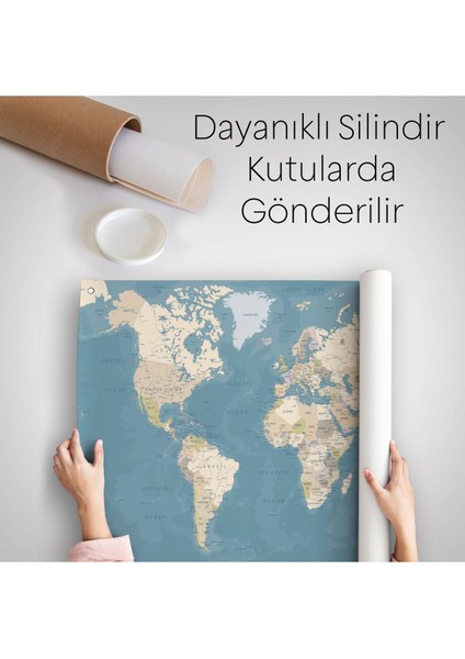 Dünya Haritası Dekoratif Kanvas Duvar Örtüsü-Halısı 1040 indirimleri