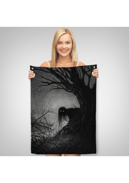 Karanlık Içindeki Korkunç Bir Çift Göz Duvar Örtüsü - HALISI-6288 fiyatları